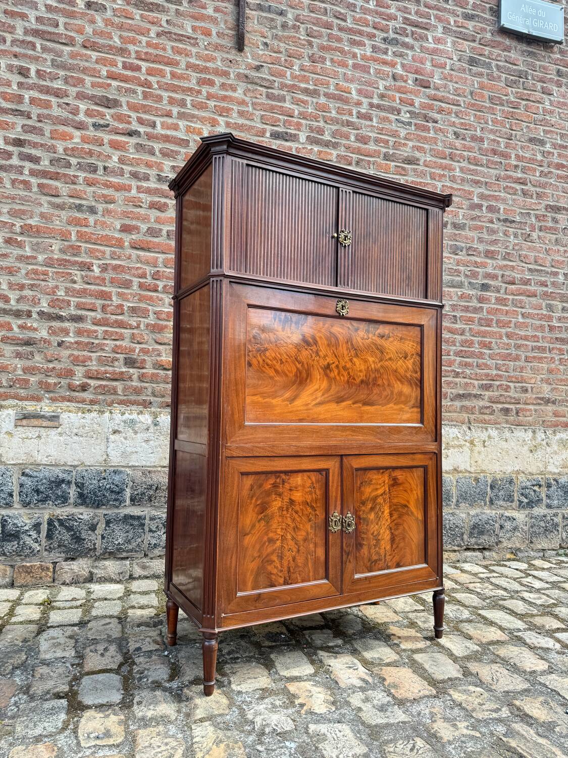 Mahogany Guillotine Secretary Louis XVI XVIII Eme Century