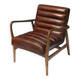 Fauteuil Stanfield en bois et cuir