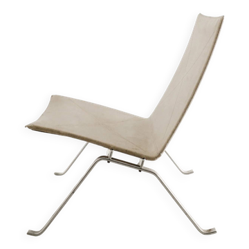Vintage Danish PK22 Armchairs in Beige Canvas by Poul Kjaerholm, 1990s