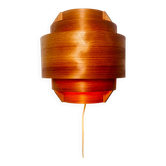 Pine Veneer Curved Wall Lamp By Hans-Agne Jakobsson For Ab Ellysett, Sweden, 1960S
