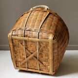 BIG BASKET RONTIN VINTAGE & POIGNEES ROPE