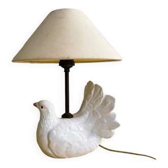 Portuguese farmhouse ceramic dove table lamp