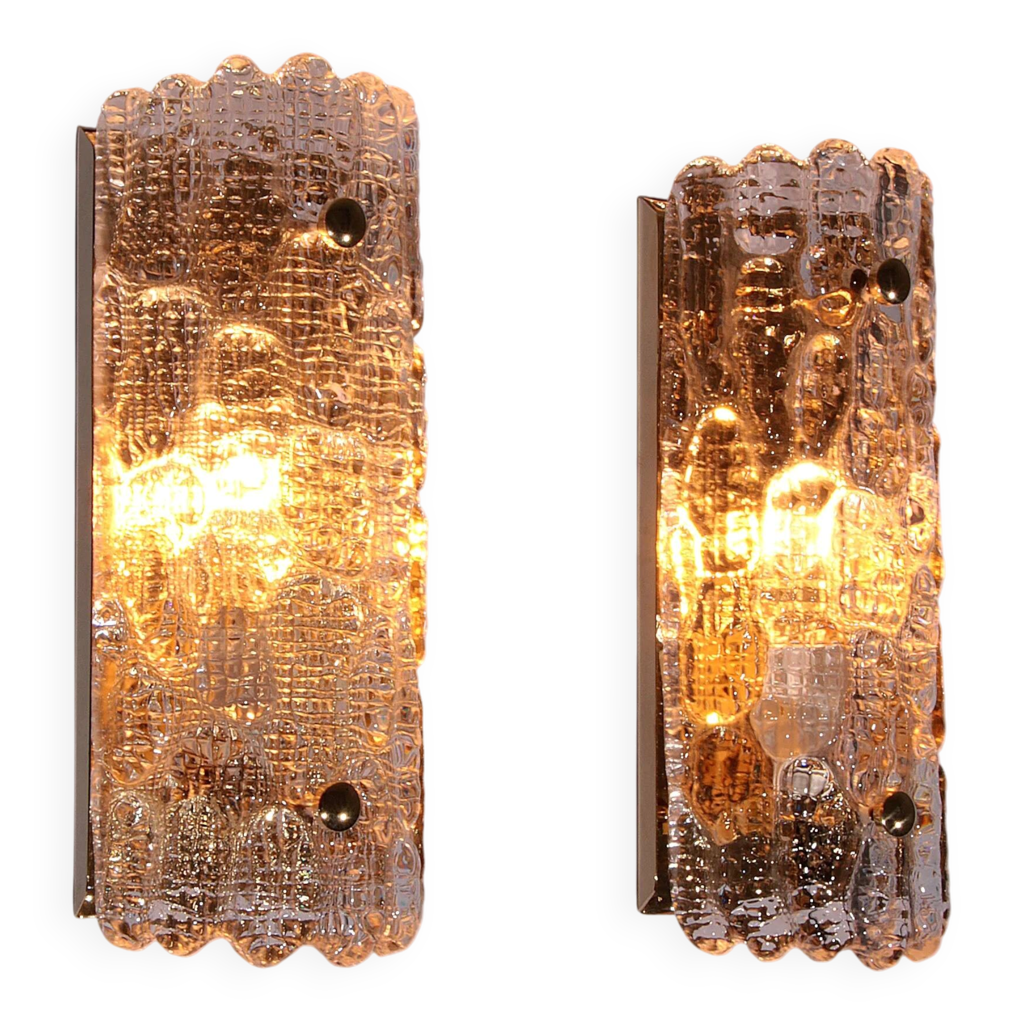 Wall lamps by Carl Fagerlund, Orrefors glass by Lyfa Denmark model Gefion