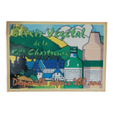 Chartreuse enamelled sheet metal advertising plate
