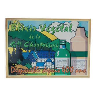 Chartreuse enamelled sheet metal advertising plate