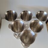 6 gobelets à vin en métal argenté