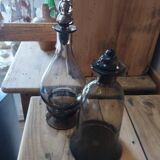 Set of two amber carafes
