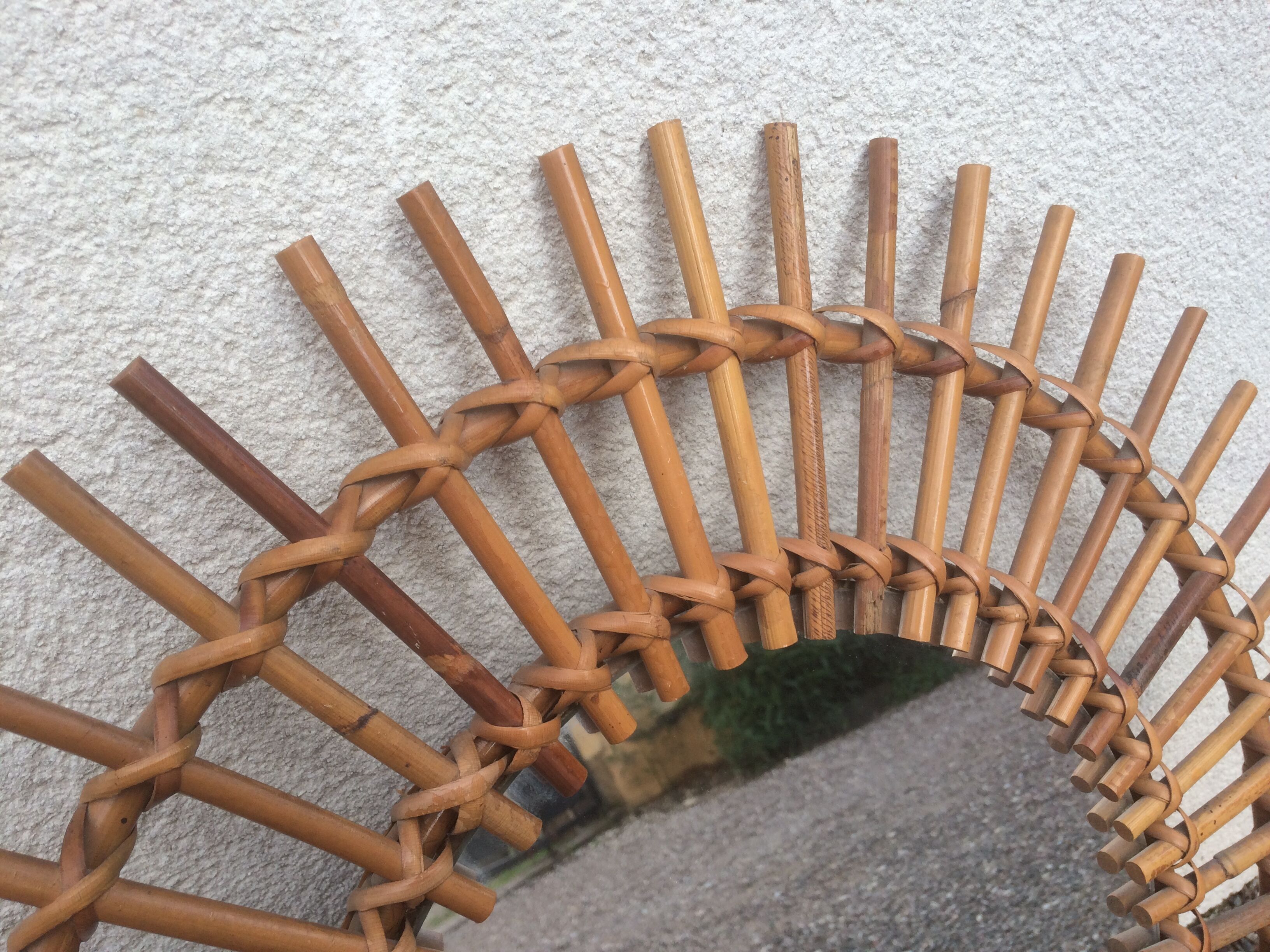 Rattan sun mirror 58x58cm