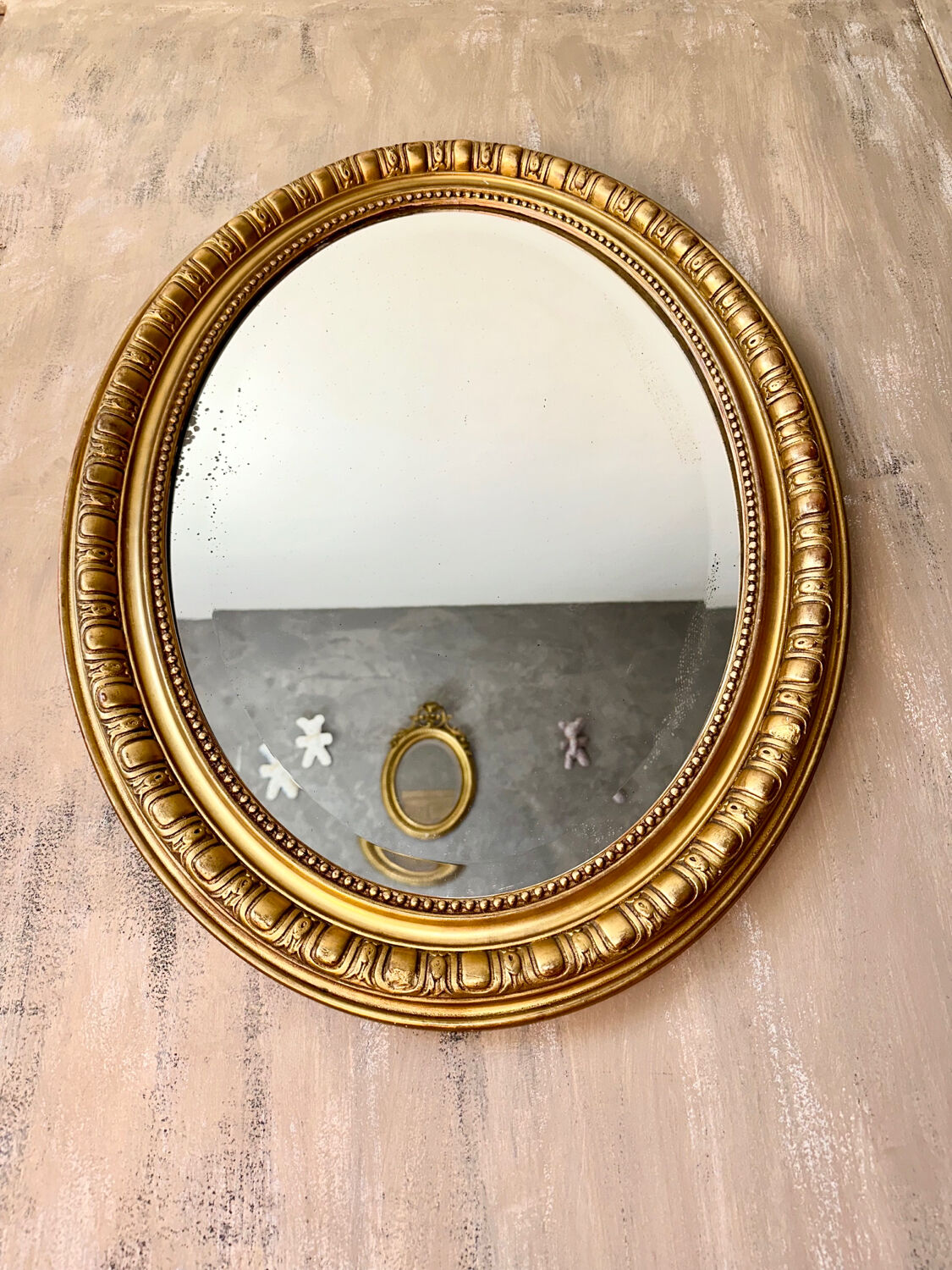 Old oval mirror late nineteenth