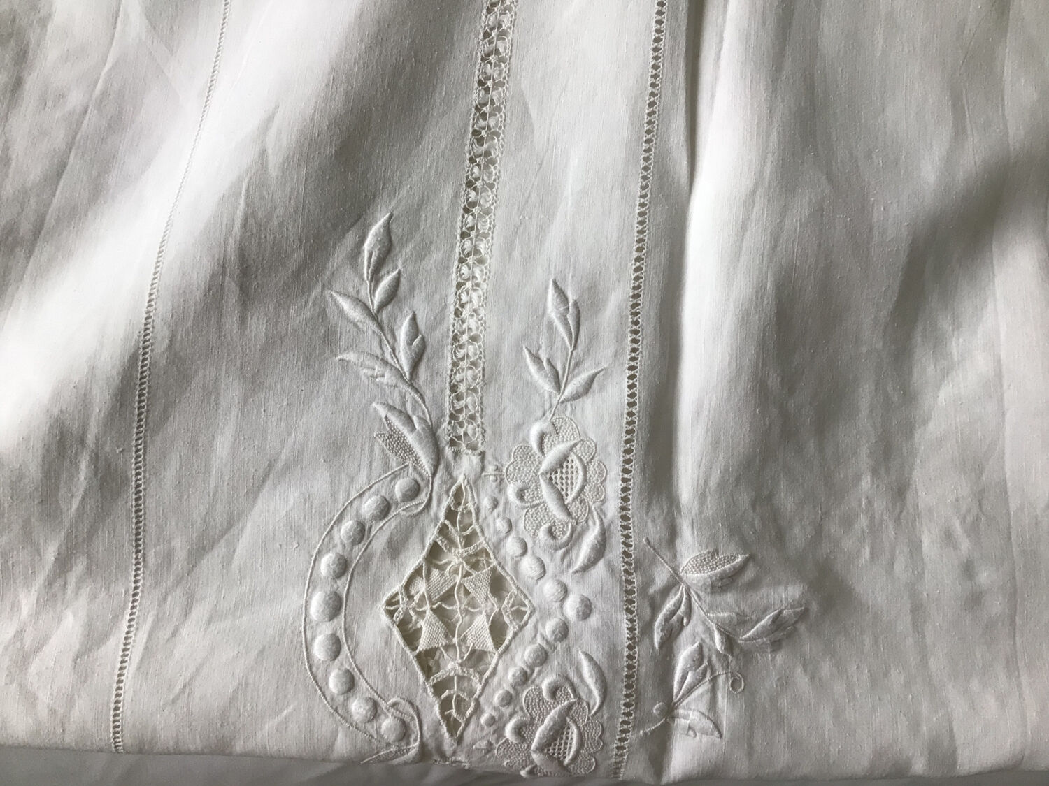 Antique embroidered sheet