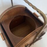 Pot vintage 1960 à tabac tabatière fut tonneau pipe vin - 25 x 14 cm