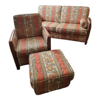 Sofa bed, armchair and footrest