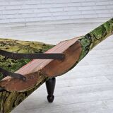 1930s, Danish 2-seater drop arm daybed/sofa, green furniture velour.