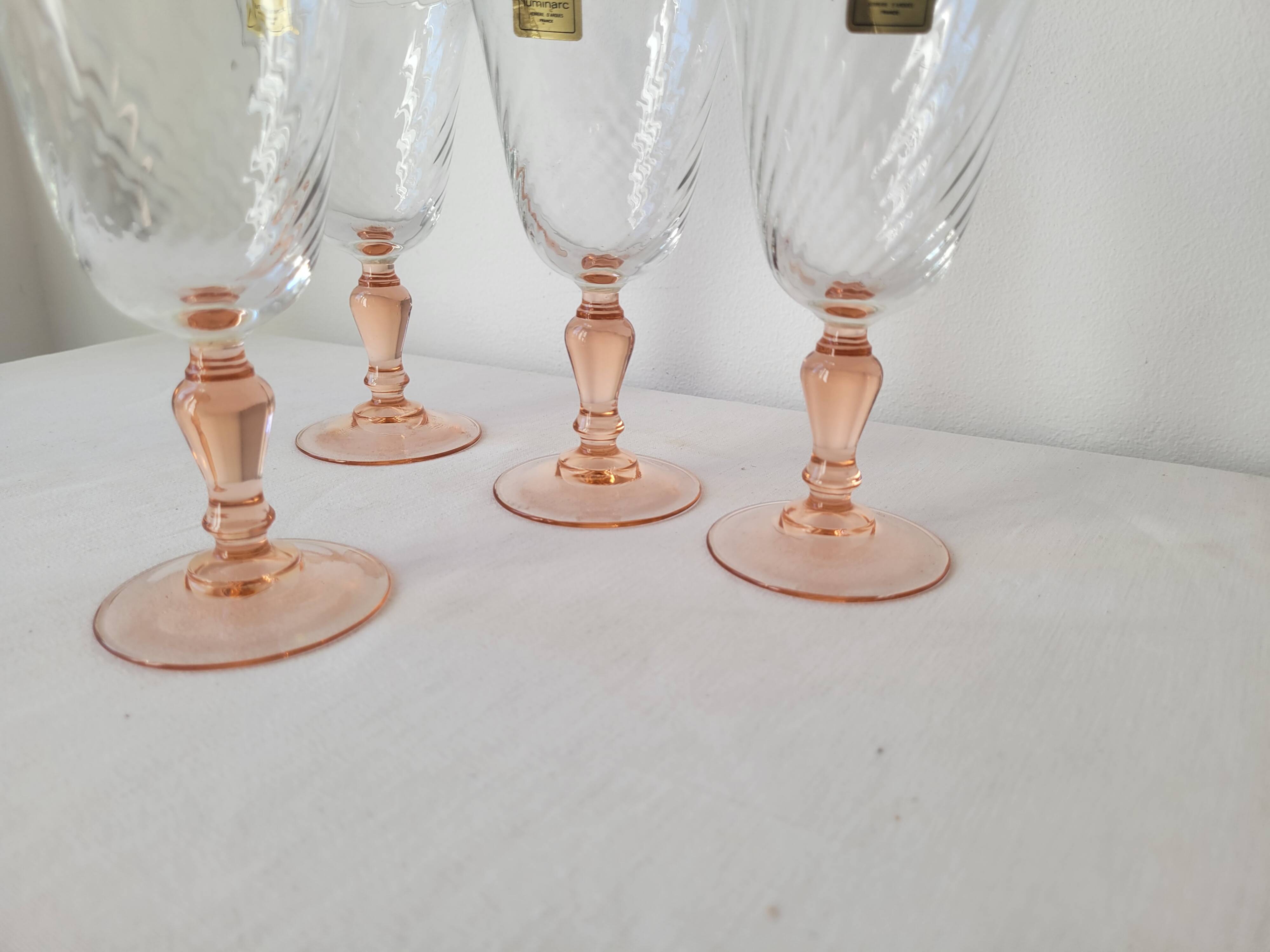 Set of 4 Rosaline Luminarc wine glasses