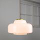 Lampe à Suspension Mid-Century en Laiton et Opaline, Italie, 1950s