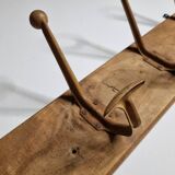 School wall coat rack, old, 5 hooks, 81 cm