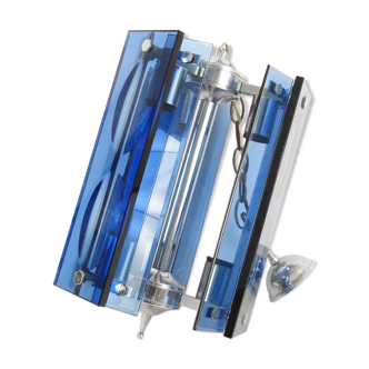 Fontana Arte glass and chrome hanging lamp