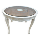 Table basse ronde avec cannage