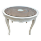 Round coffee table with cane