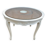 Table basse ronde avec cannage