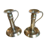 Duo of brass candlesticks