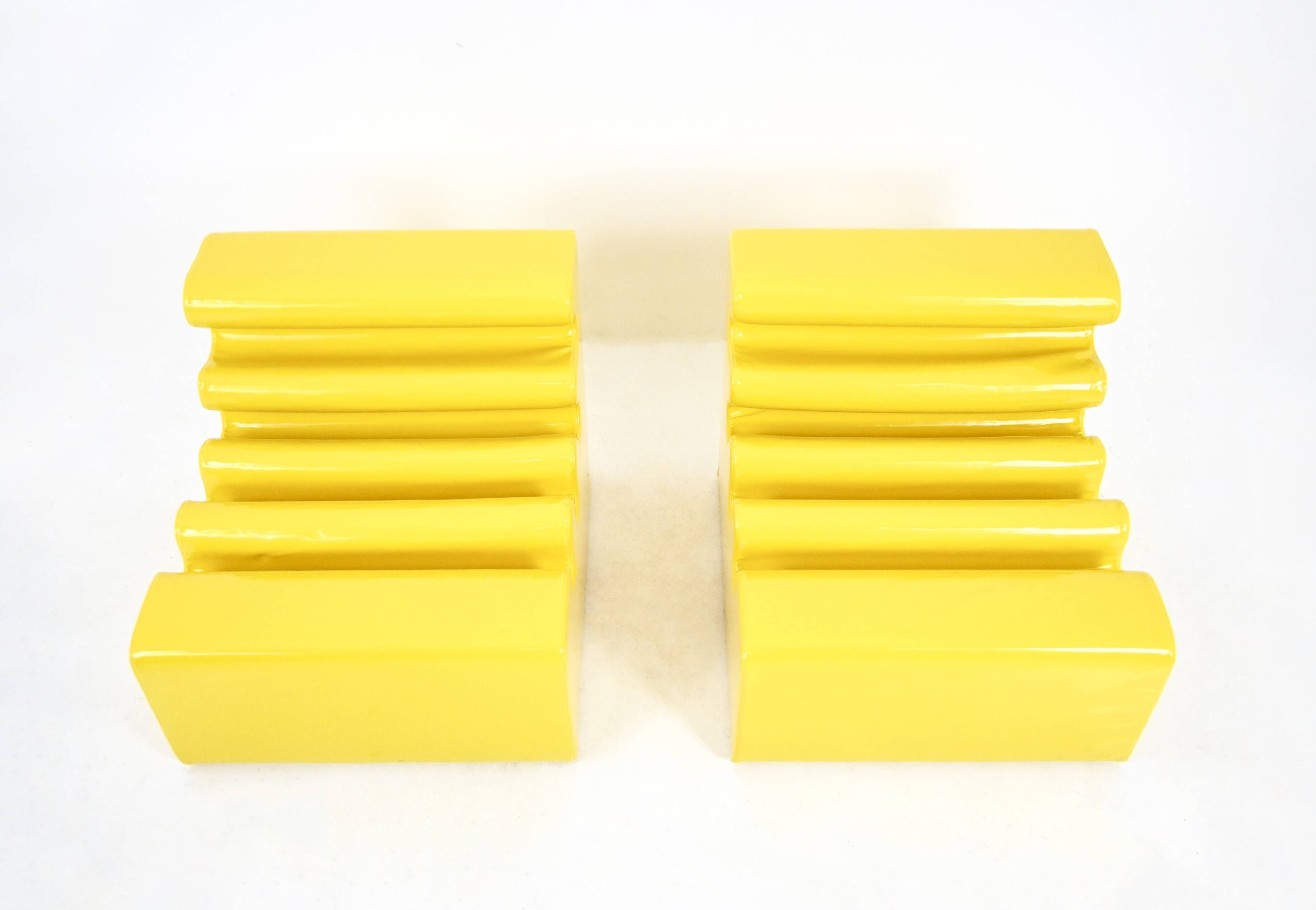 Pair of yellow “Karelia” armchairs by Liisi Beckmann for Zanotta, 1960