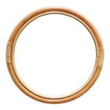 Vintage round mirror in bamboo and rattan 57cm x 57cm
