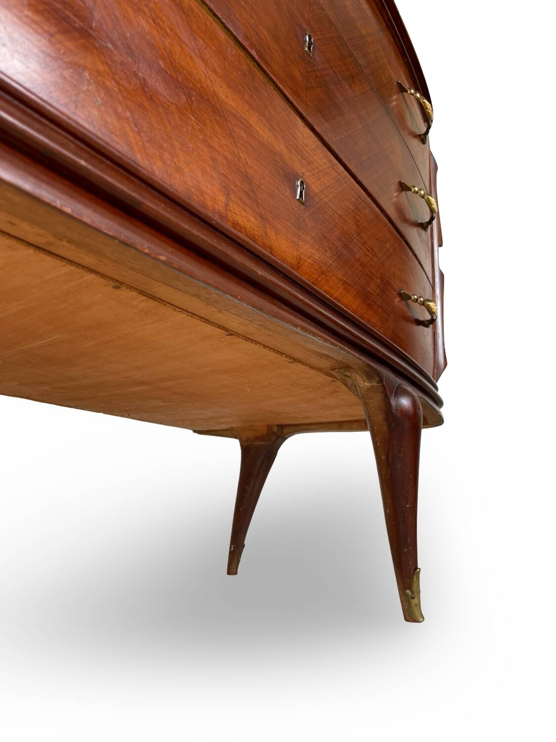 Commode en placage de palissandre avec plateau en onyx vert