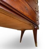 Commode en placage de palissandre avec plateau en onyx vert