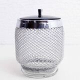 Vintage glass and metal ice bucket