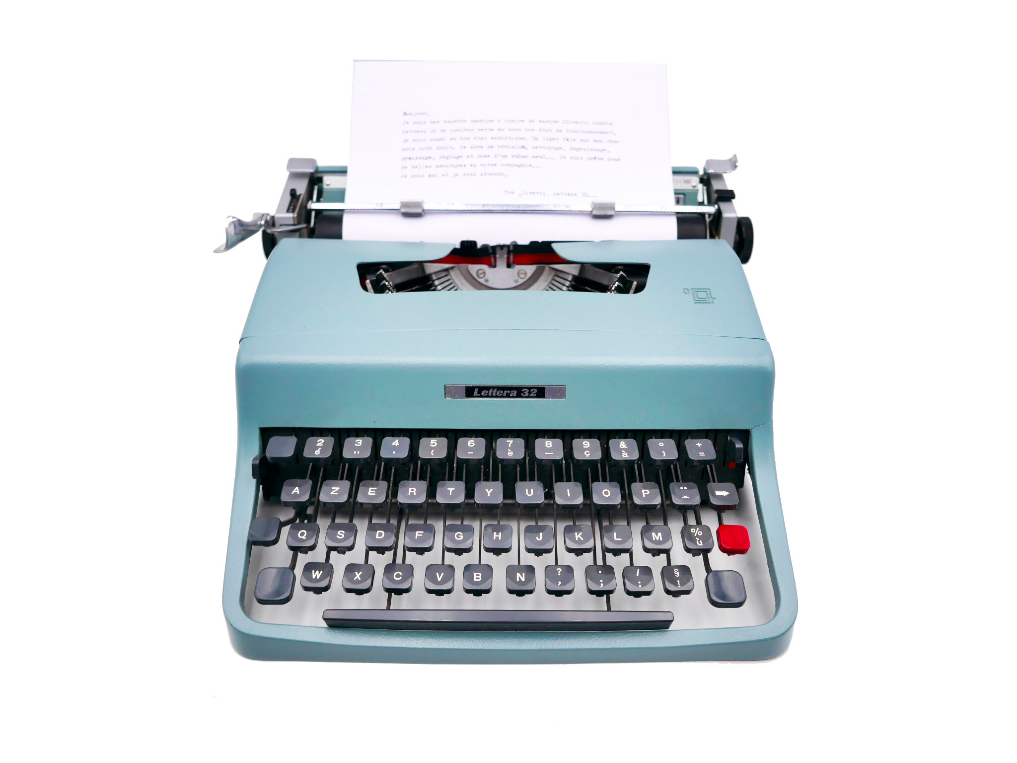 Typewriter Olivetti Lettera 32 green revised ribbon new