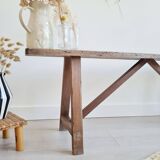 Antique wooden farm bench