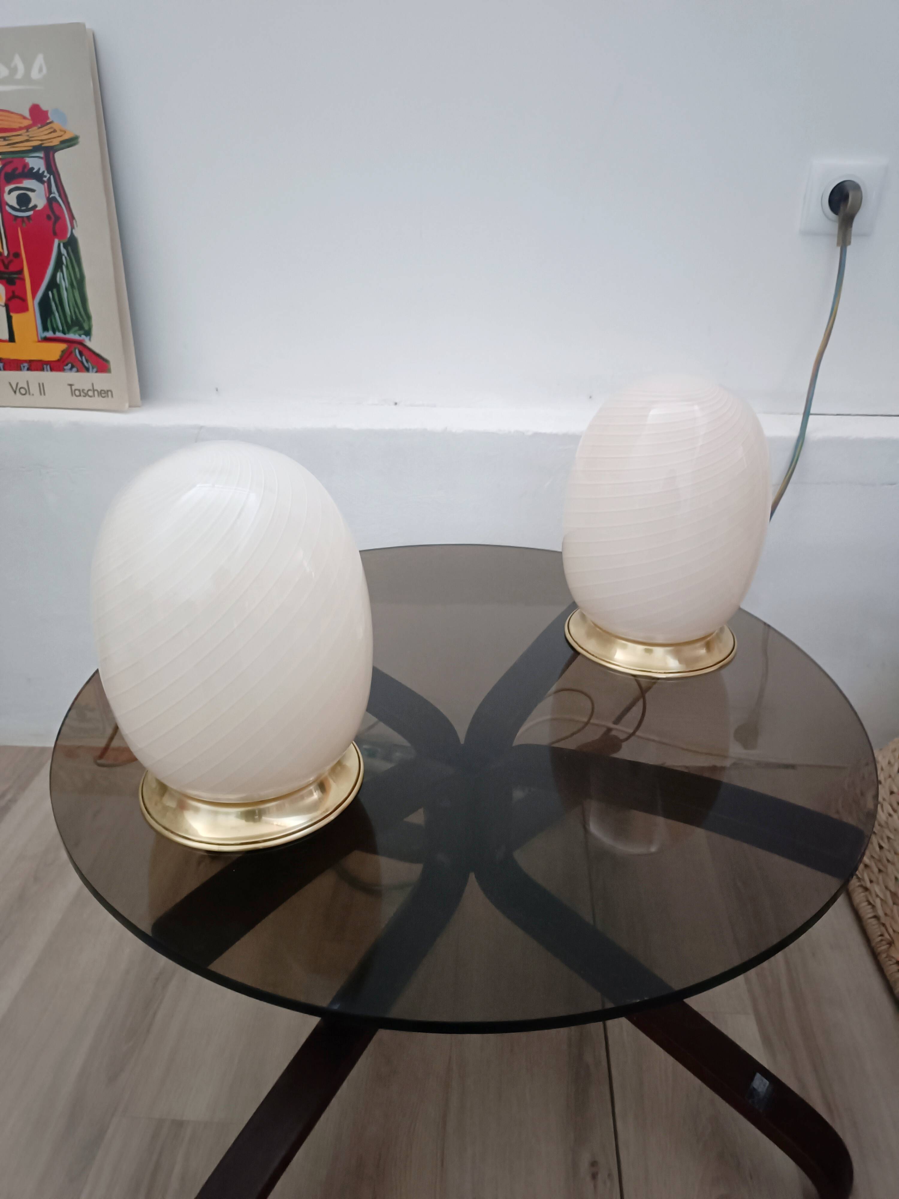 Paire de lampes verre de Murano 1970s