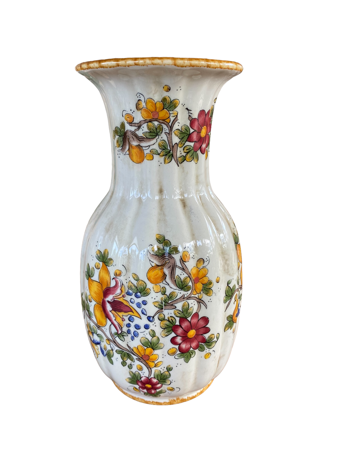 Vase with flowery decorations