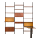 Italian mid century modern extra large wall unit with hidden desk, 1960s