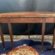 Console table demi-lune 19th century Louis XVI modular foldable top in mahogany.
