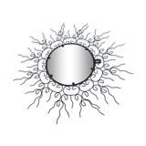 Mirror vintage sun black iron wire 50cm