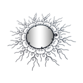 Miroir soleil vintage fils de fer noir 50cm