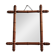 Antique mirror in turned wood imitating bamboo, 43 x 49 cm
