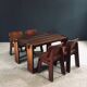 Constructivist Oak Dining Chairs, Belgium, 1960s, Set of 4