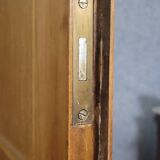 Rare Biedermeier guillotine secretary, made of walnut and marquetry.