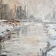 Oil on canvas Mid Century, Winter scene, signed P. Barbokov