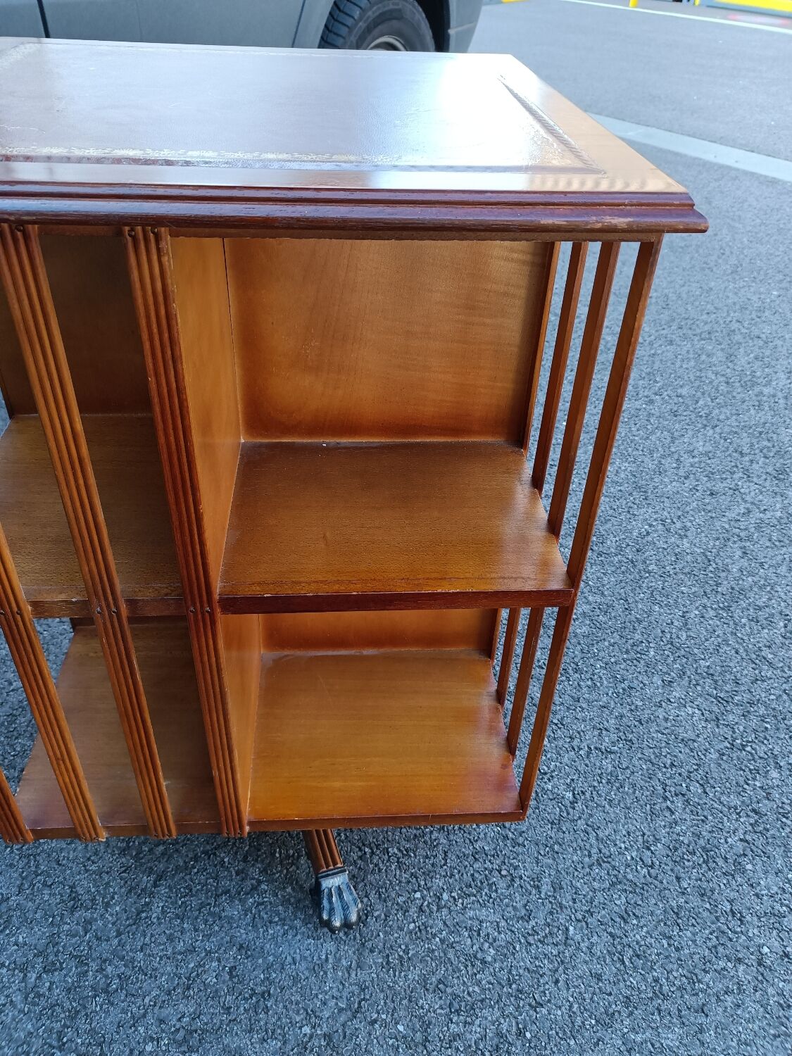 Old vintage English revolving bookcase