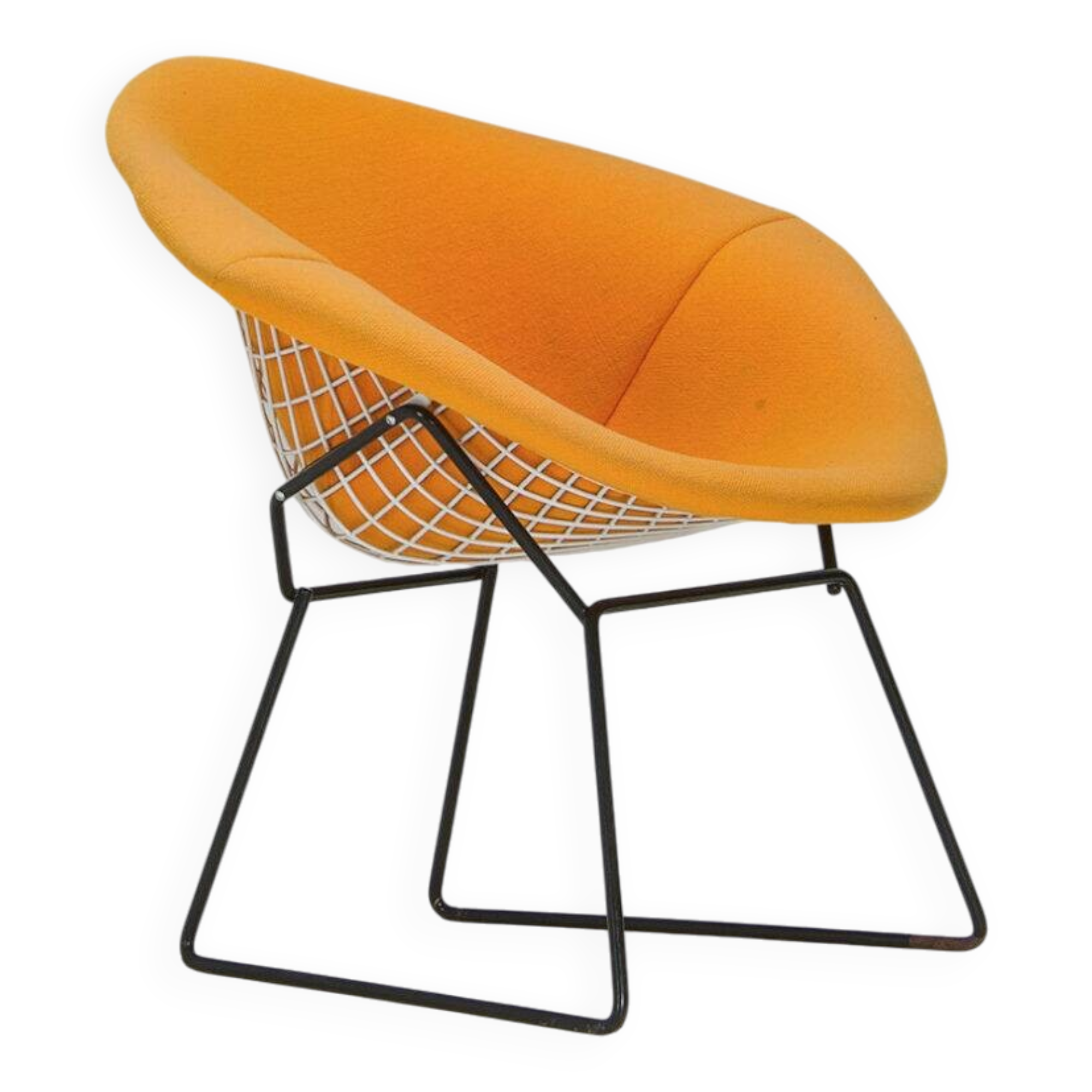 Diamond Chair – Yellow Upholstery - Harry Bertoia