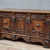 Walnut chest with rich Renaissance-style carvings, 17th century
