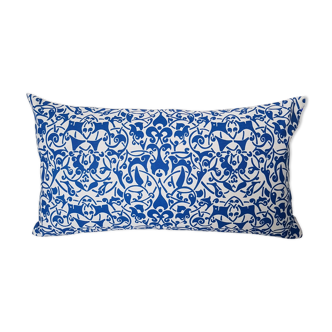 White Etnik cobalt- 30 x 50 cushion cover