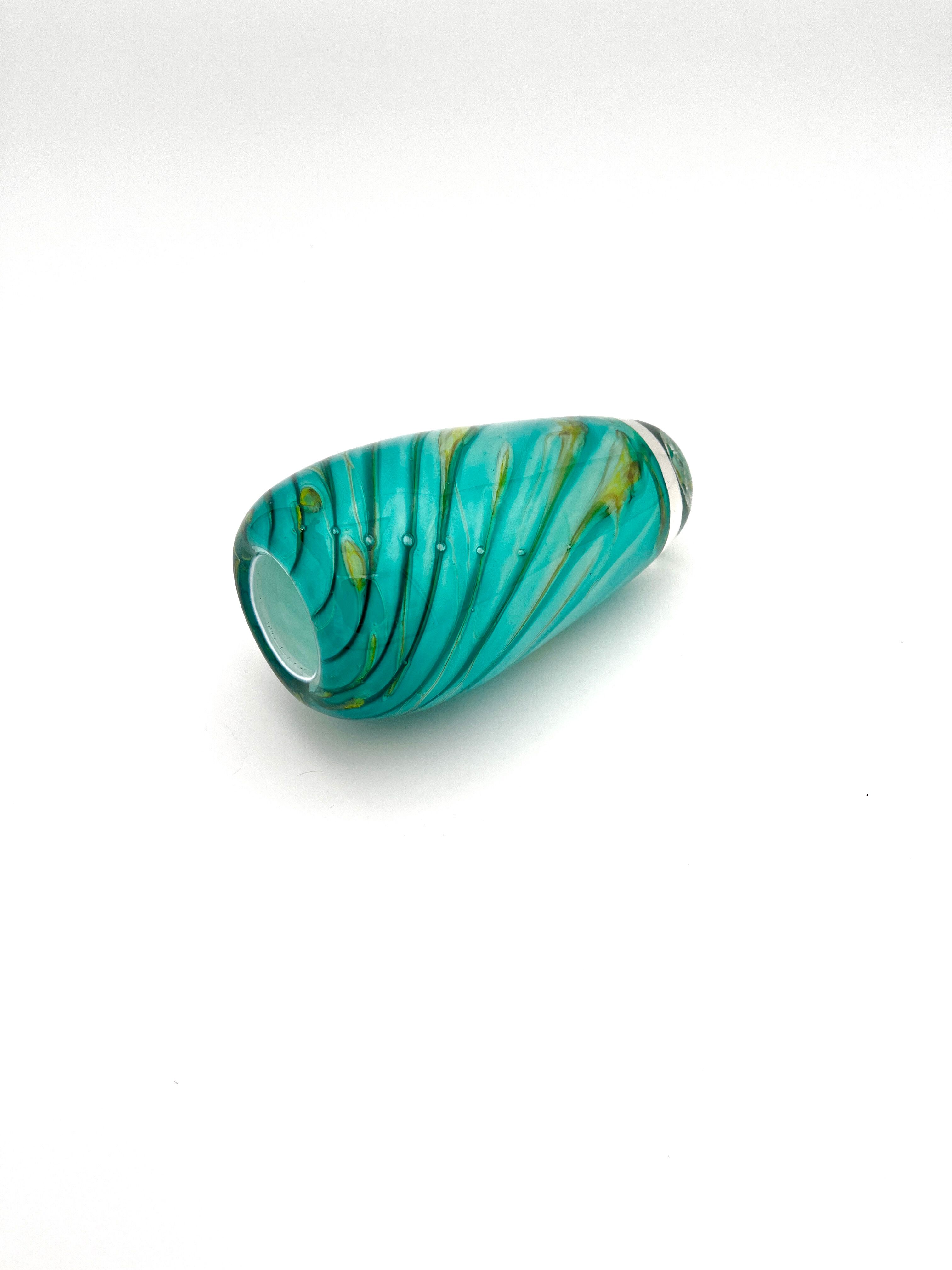 Bubble Glass Vase Signed Didier Saba Biot 2001
