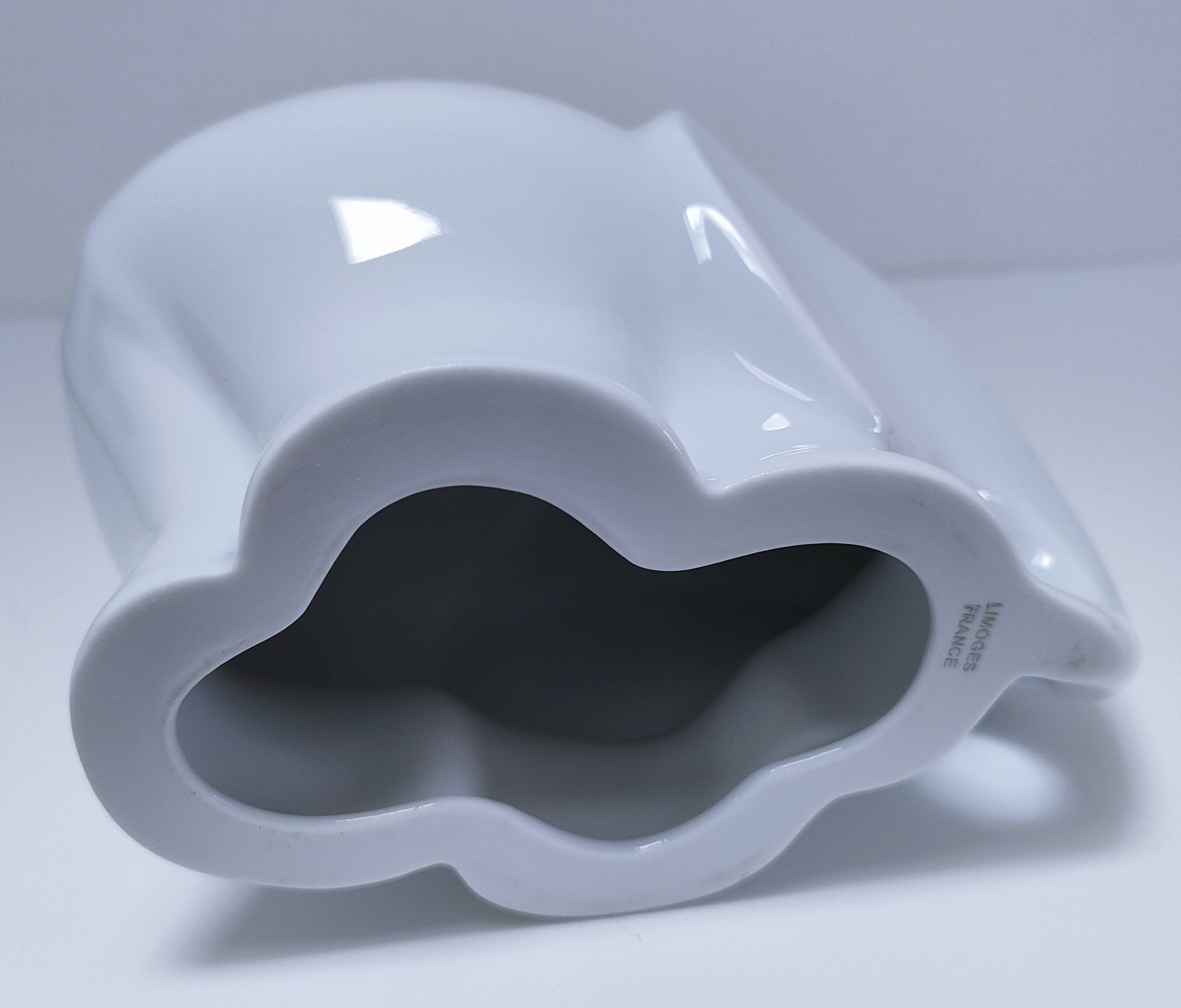 Two iridescent black and white ceramic elephants design