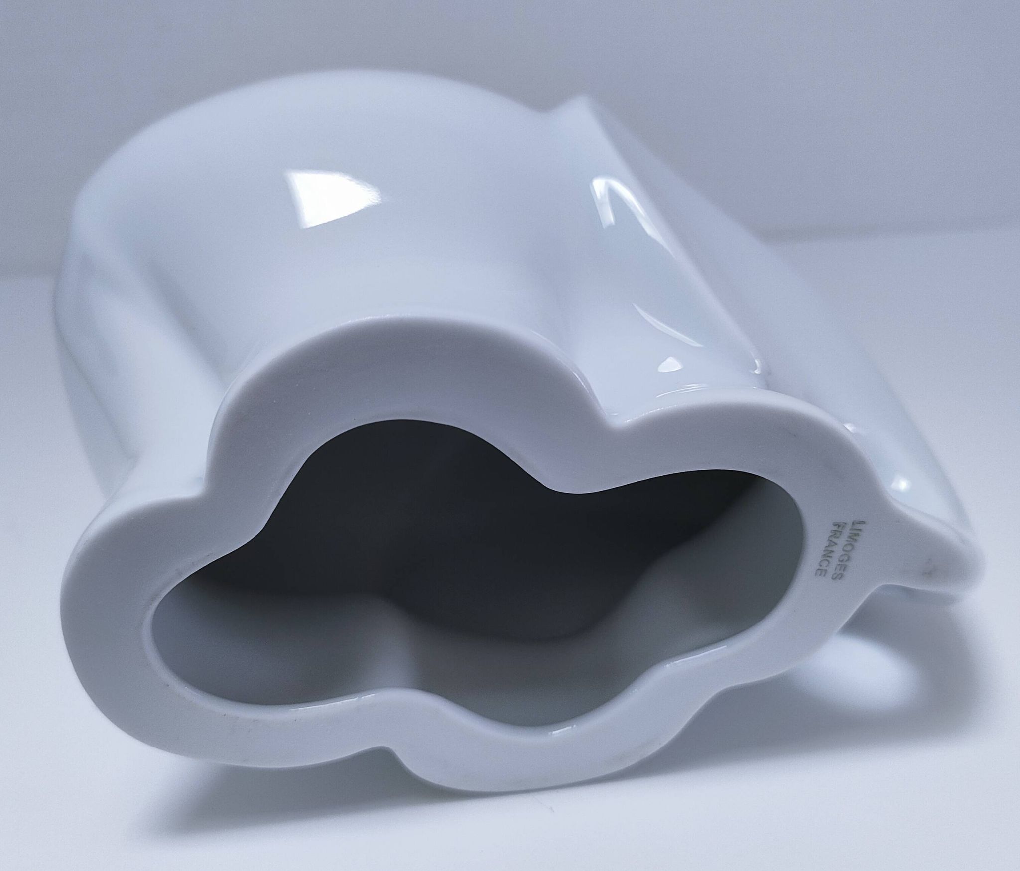 Two iridescent black and white ceramic elephants design