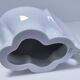 Two iridescent black and white ceramic elephants design